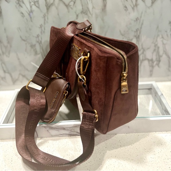 Steve Madden Chocolate Suede Satchel NWT - Picture 7 of 13